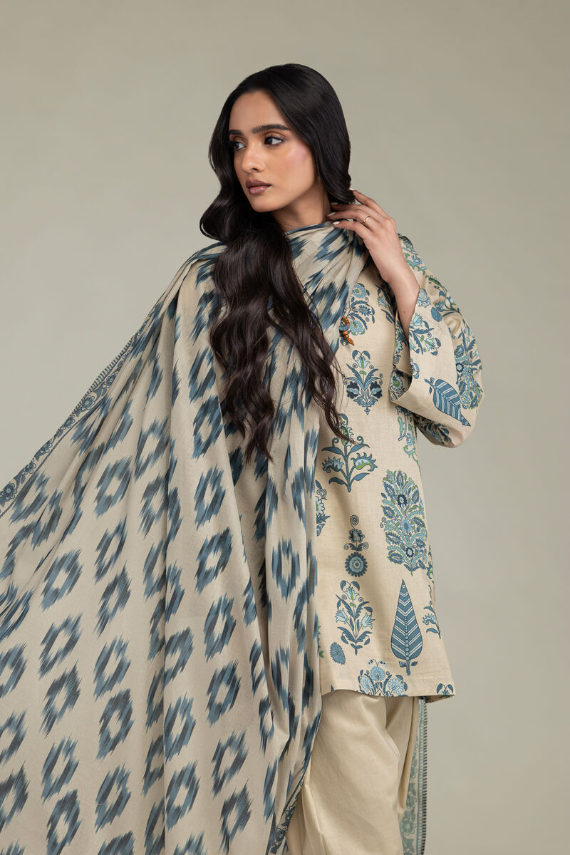 Beige Lawn Dupatta