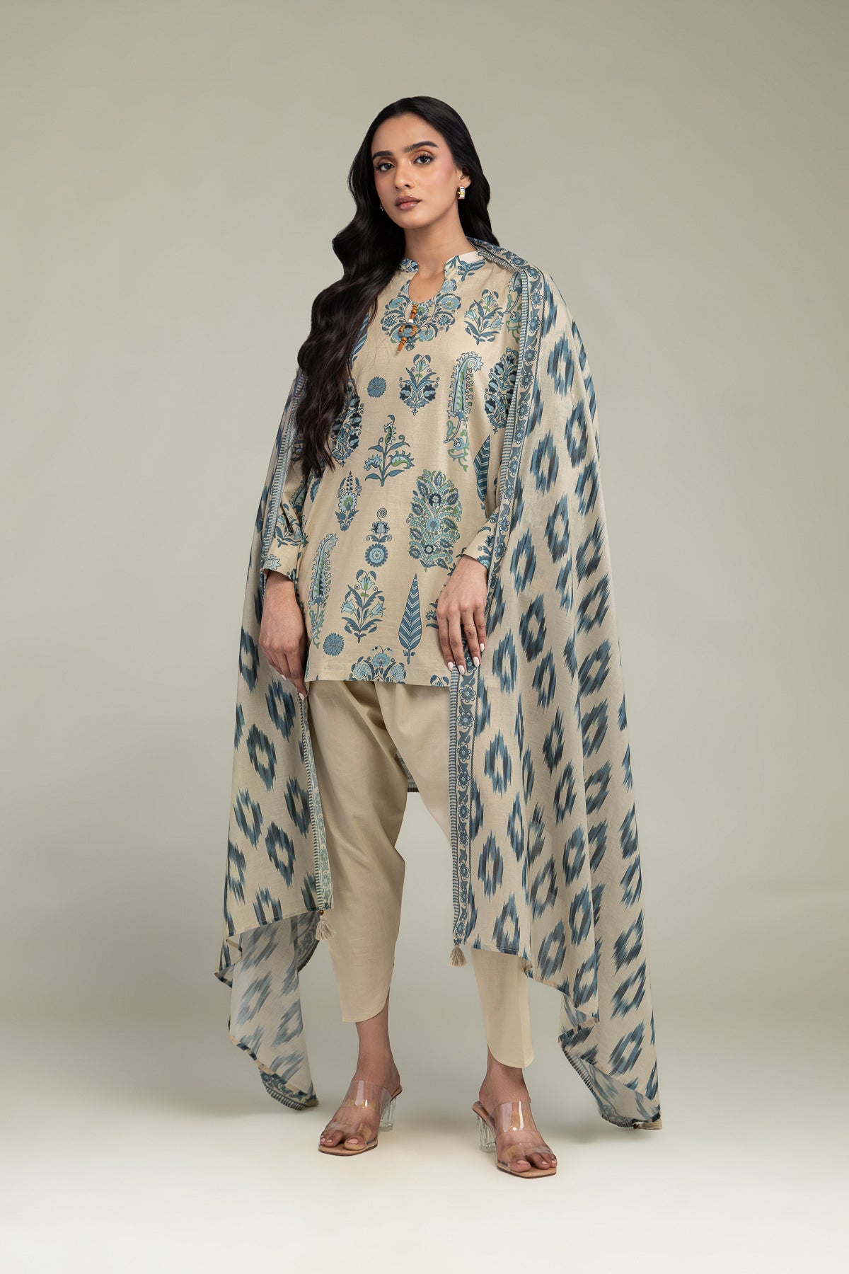 Beige Lawn Dupatta