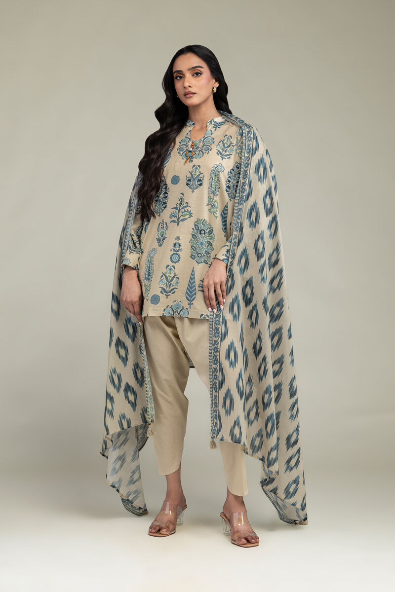 Beige Lawn Dupatta
