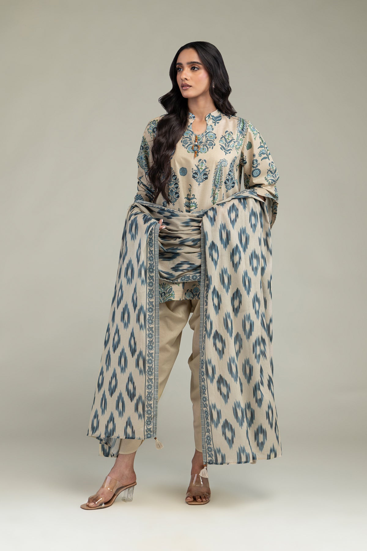 Beige Lawn Dupatta