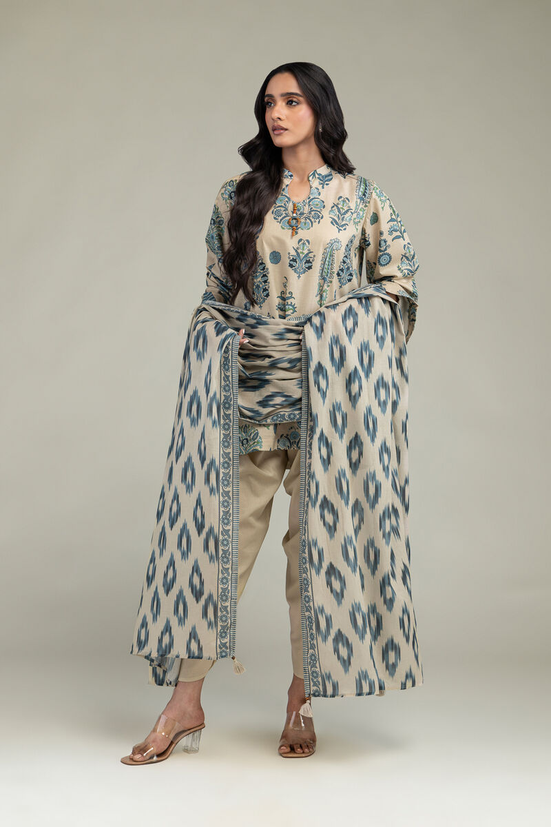 Beige Lawn Dupatta