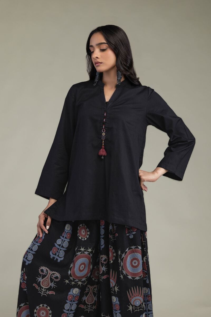 Solid Black Kurta