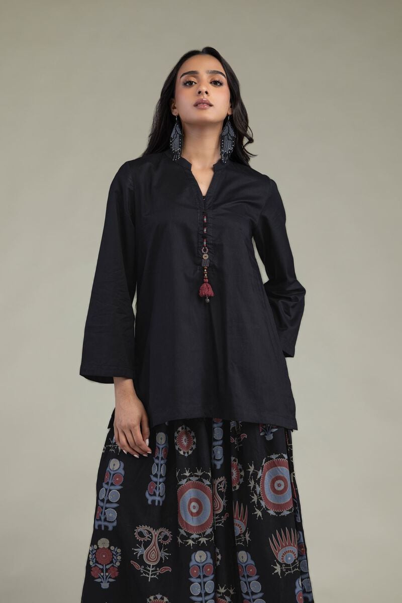 Solid Black Kurta