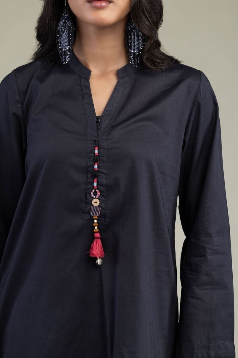 Solid Black Kurta