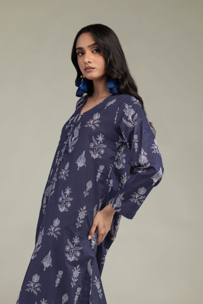 Floral Navy Kurta