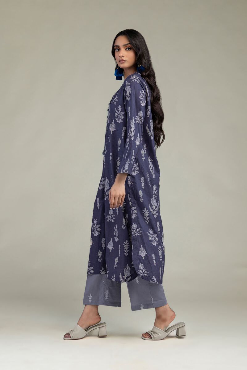 Floral Navy Kurta
