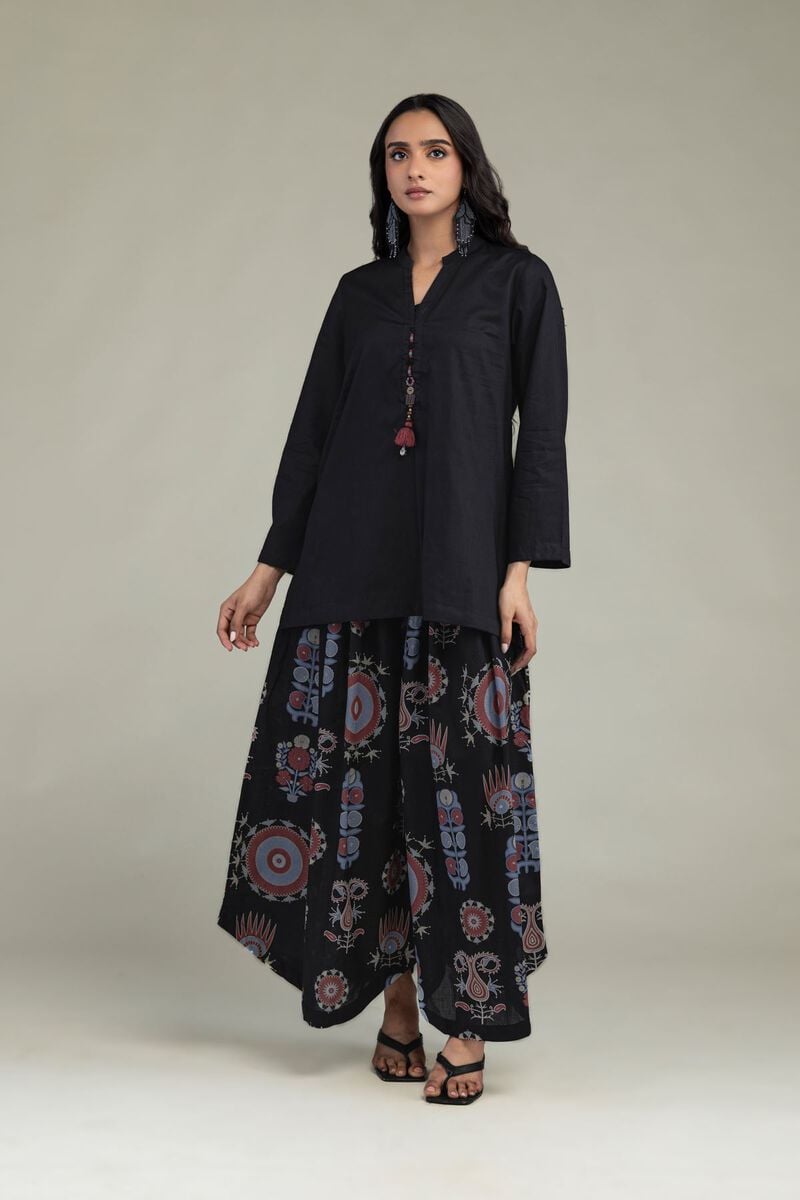 Black Printed Pants