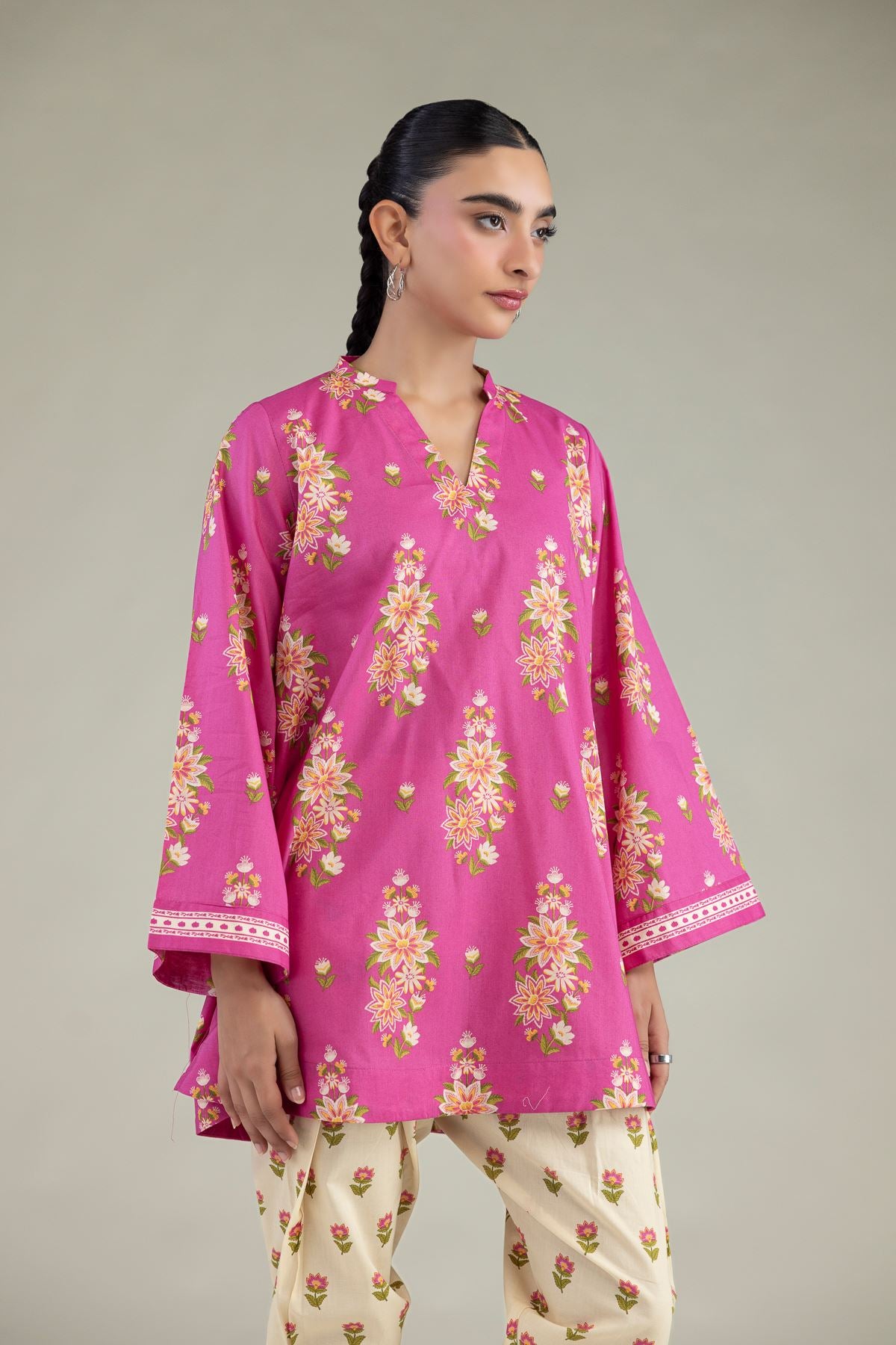 Floral Cambric Kurta