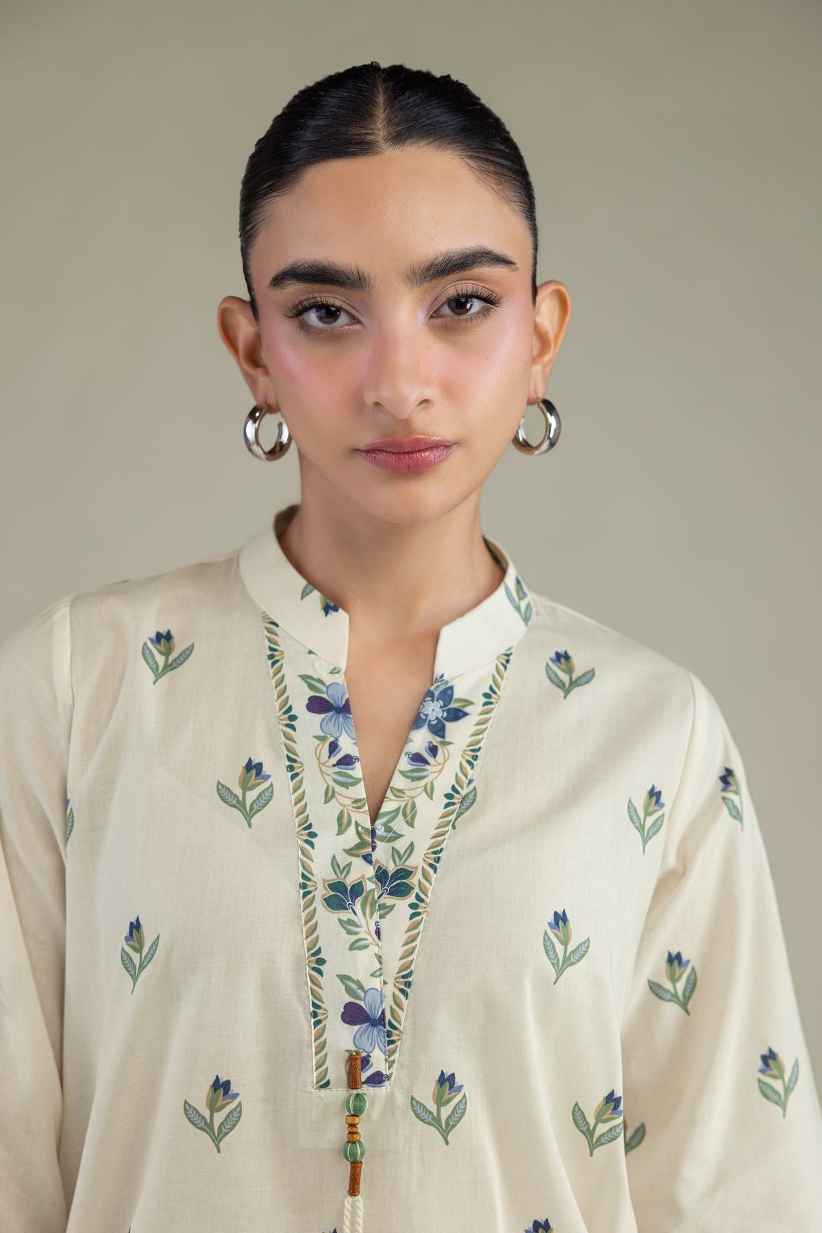 Cambric Floral Kurta