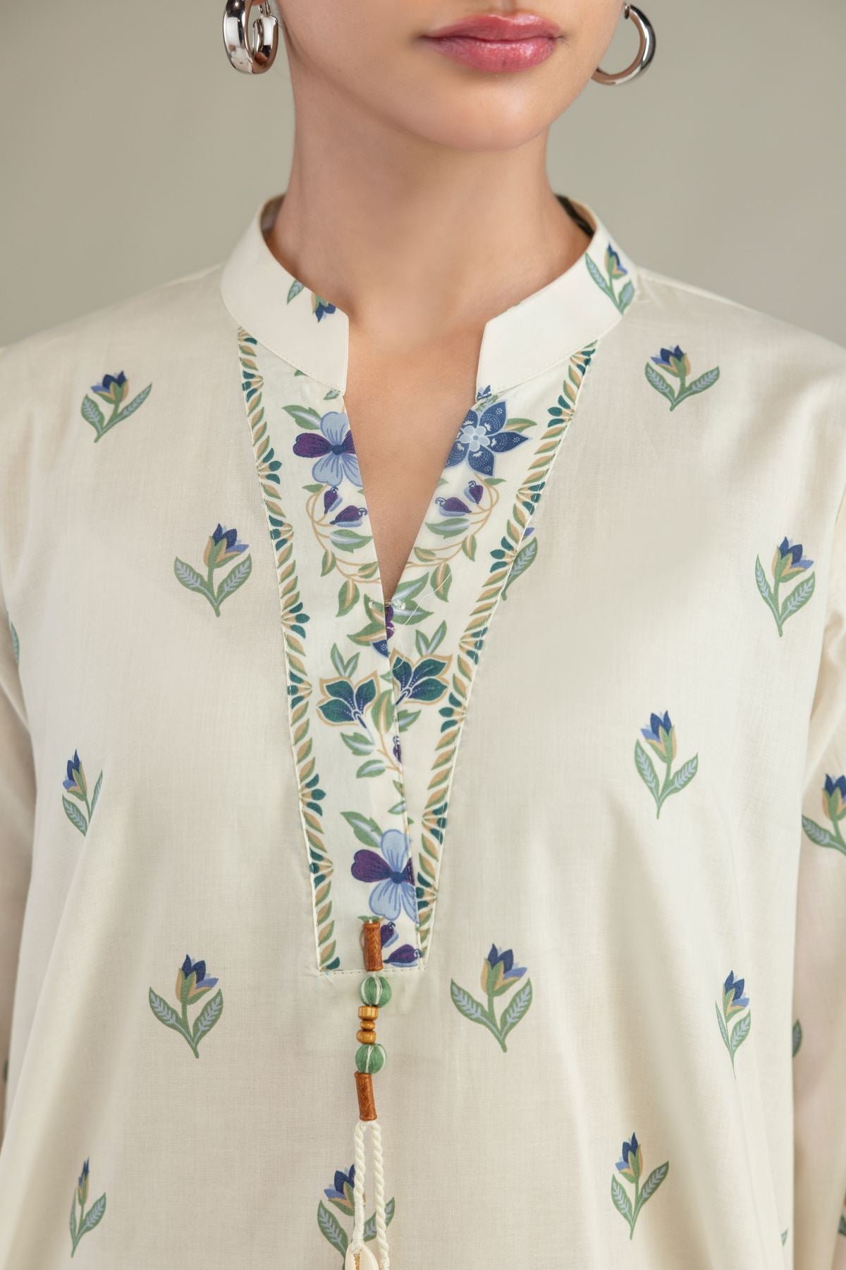 Cambric Floral Kurta