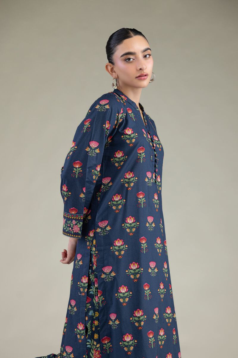 Cambric Navy Kurta