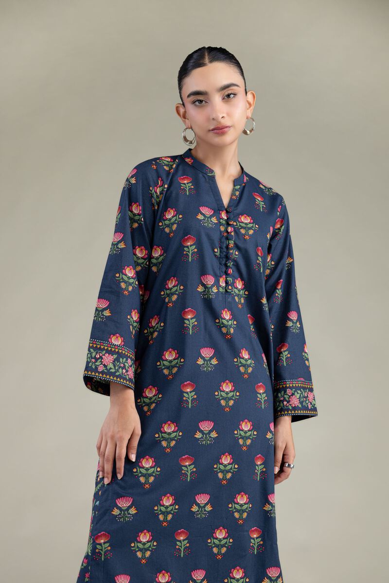 Cambric Navy Kurta
