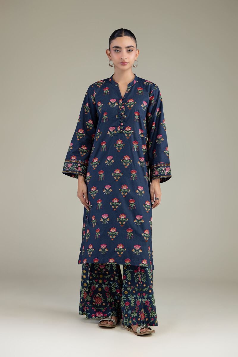 Cambric Navy Kurta