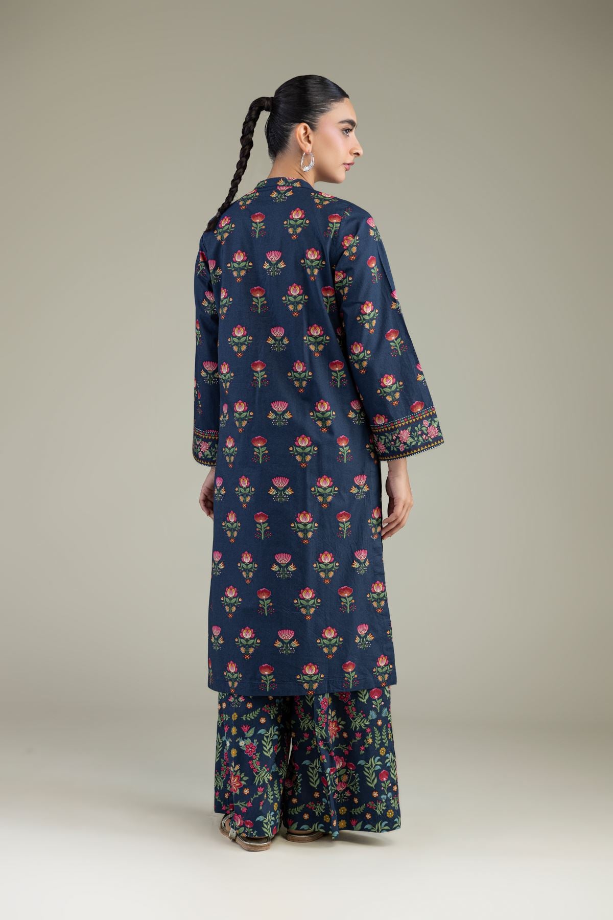 Cambric Navy Kurta