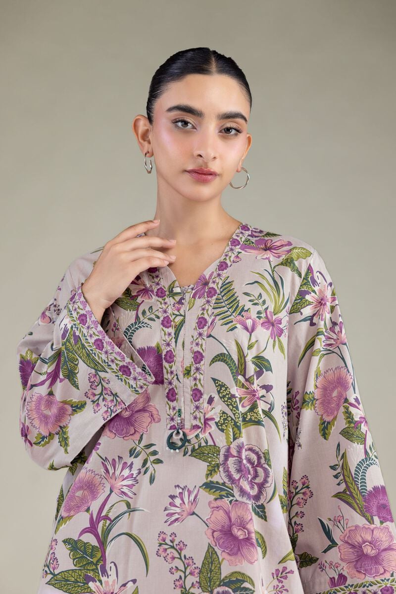 Floral V-Neck Kurta