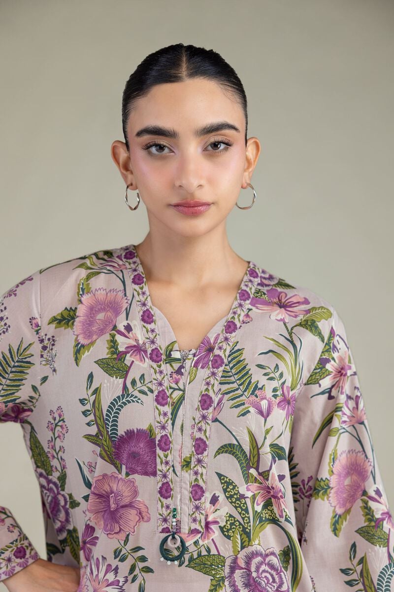 Floral V-Neck Kurta