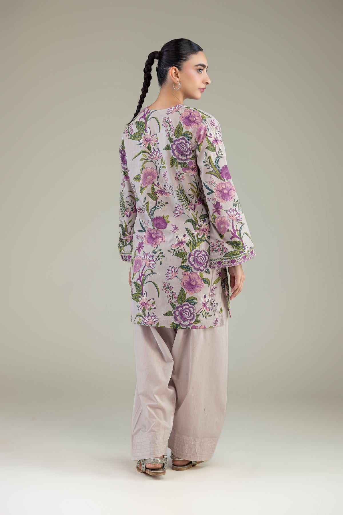 Floral V-Neck Kurta