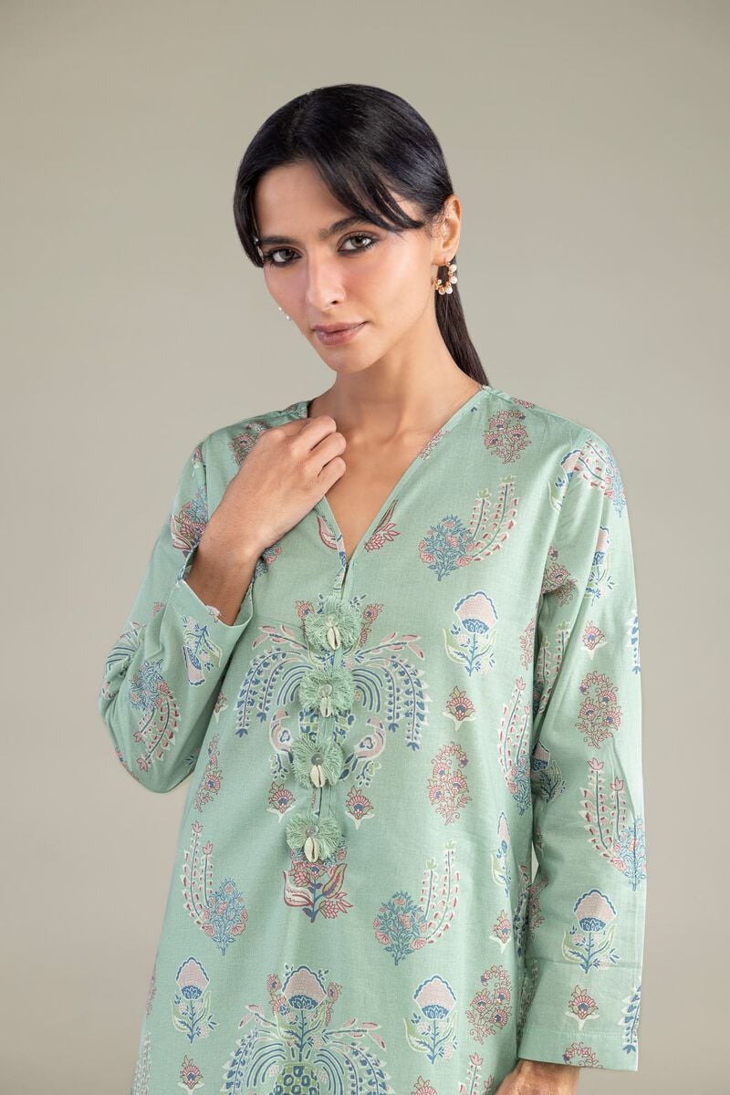 Mint V-Neck Kurta