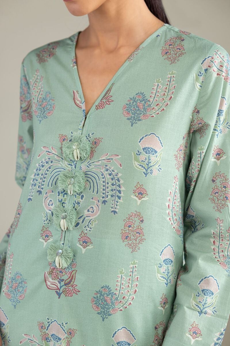 Mint V-Neck Kurta