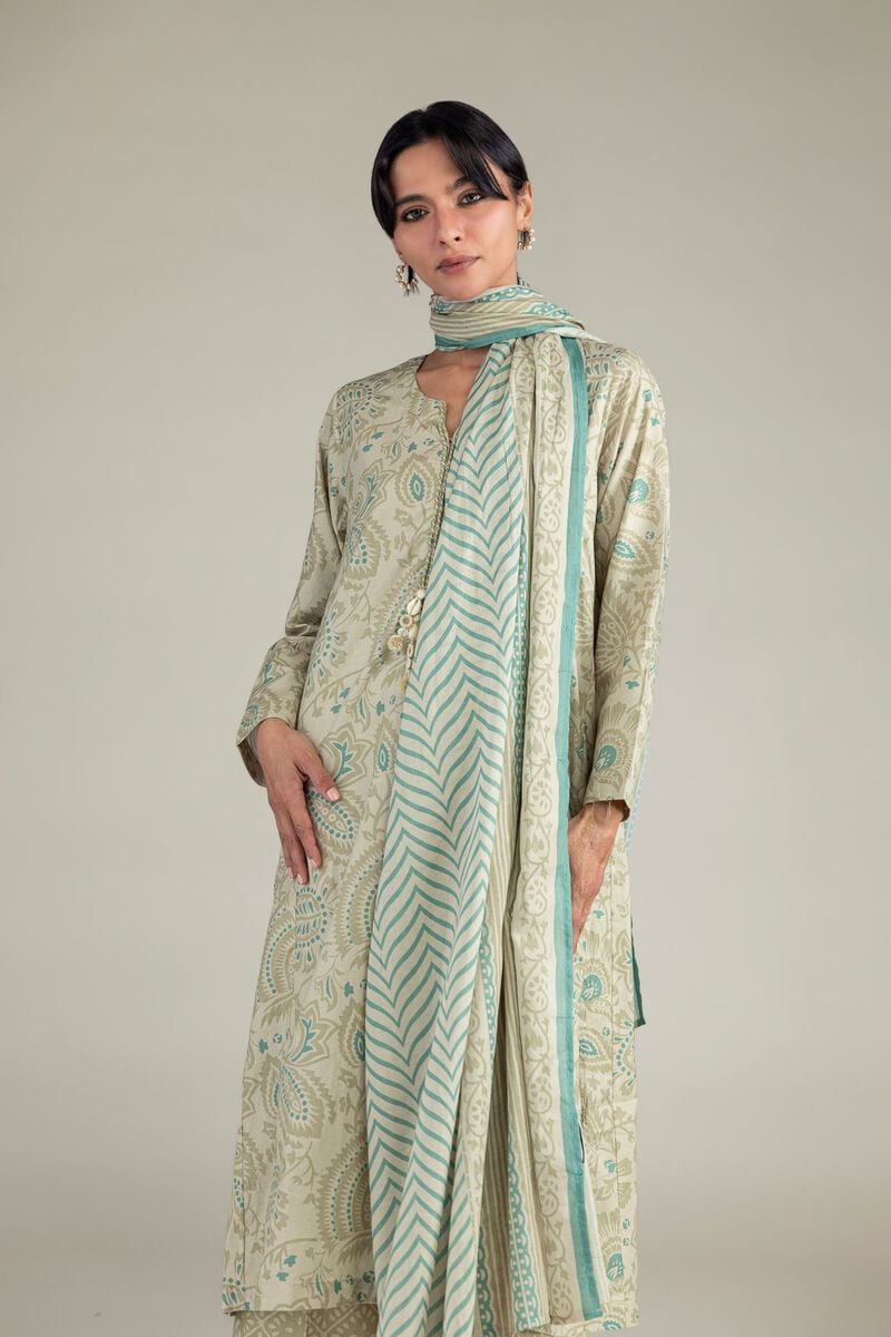 Beige Lawn Dupatta