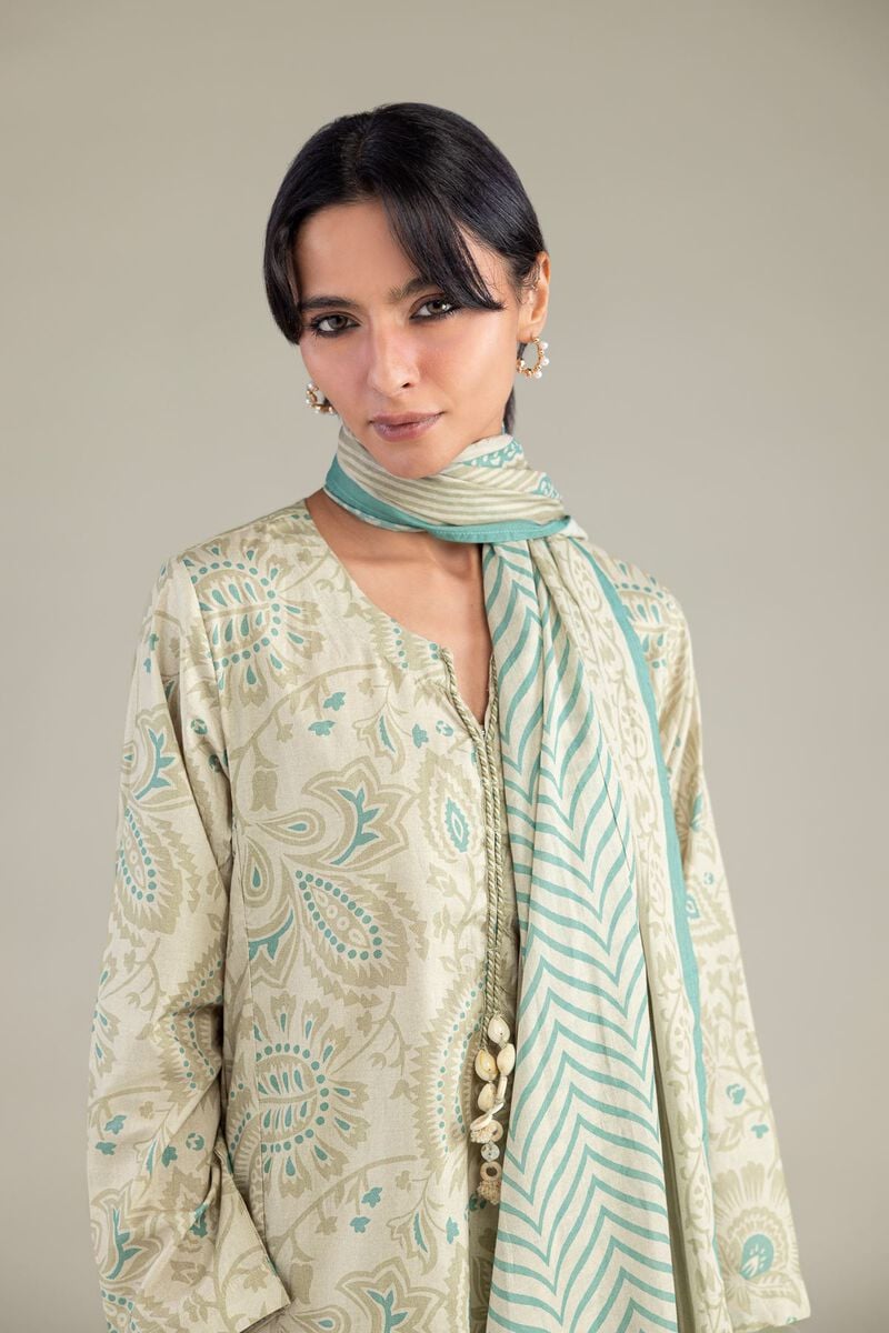 Beige Lawn Dupatta
