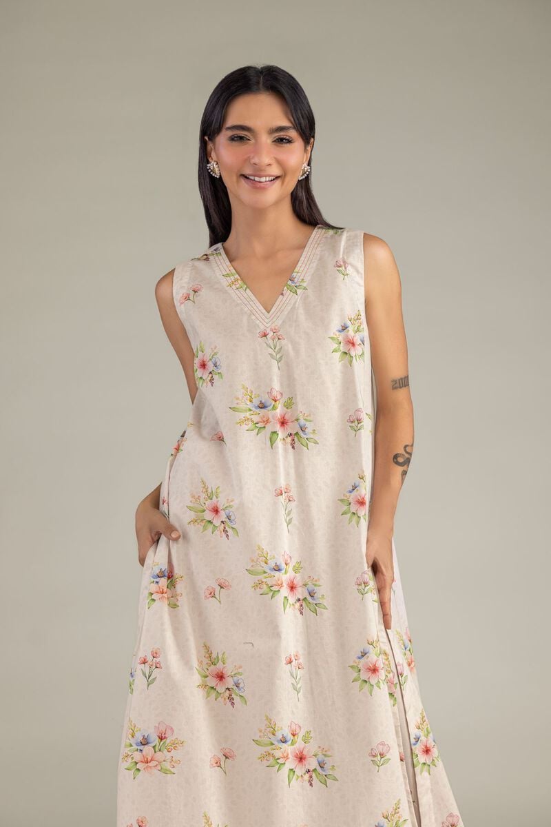 Sleeveless Cambric Kurta