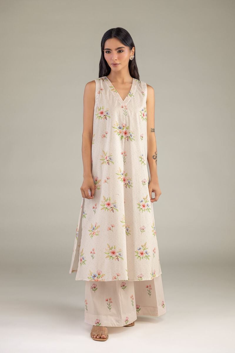 Sleeveless Cambric Kurta