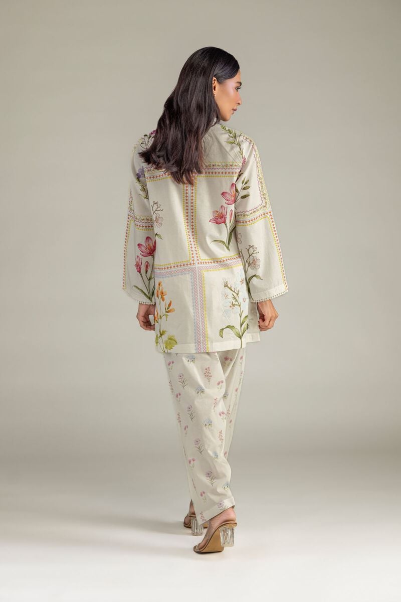 Floral Band-Collar Kurta