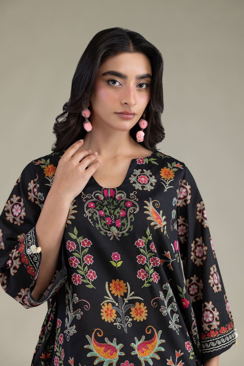 Black Cambric Kurta