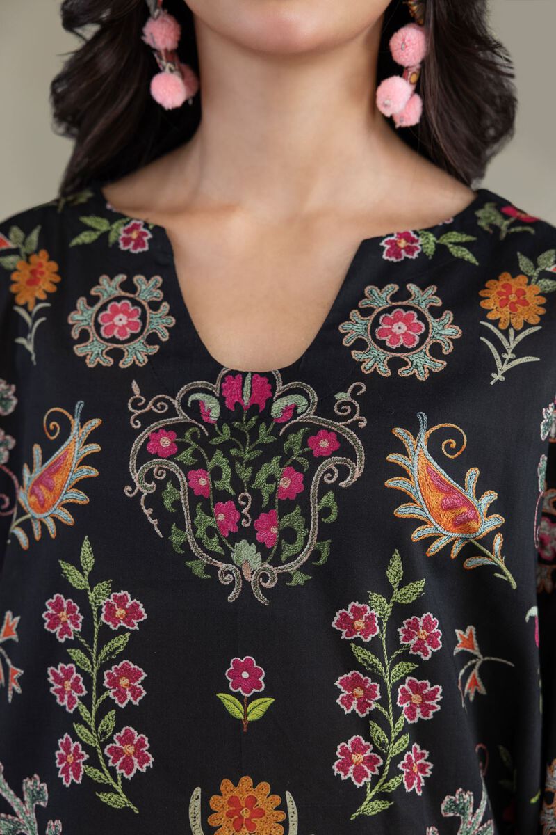 Black Cambric Kurta