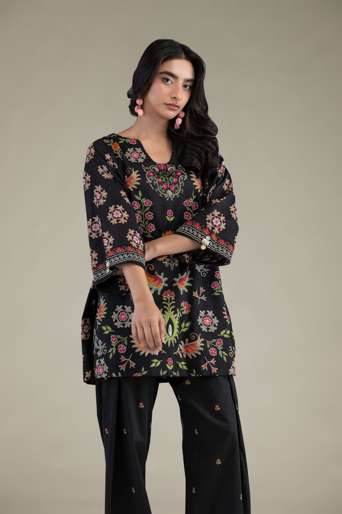 Black Cambric Kurta