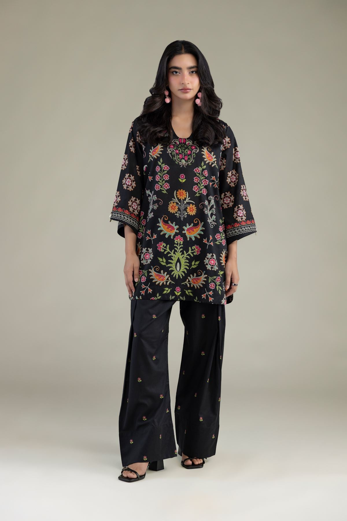Black Cambric Kurta