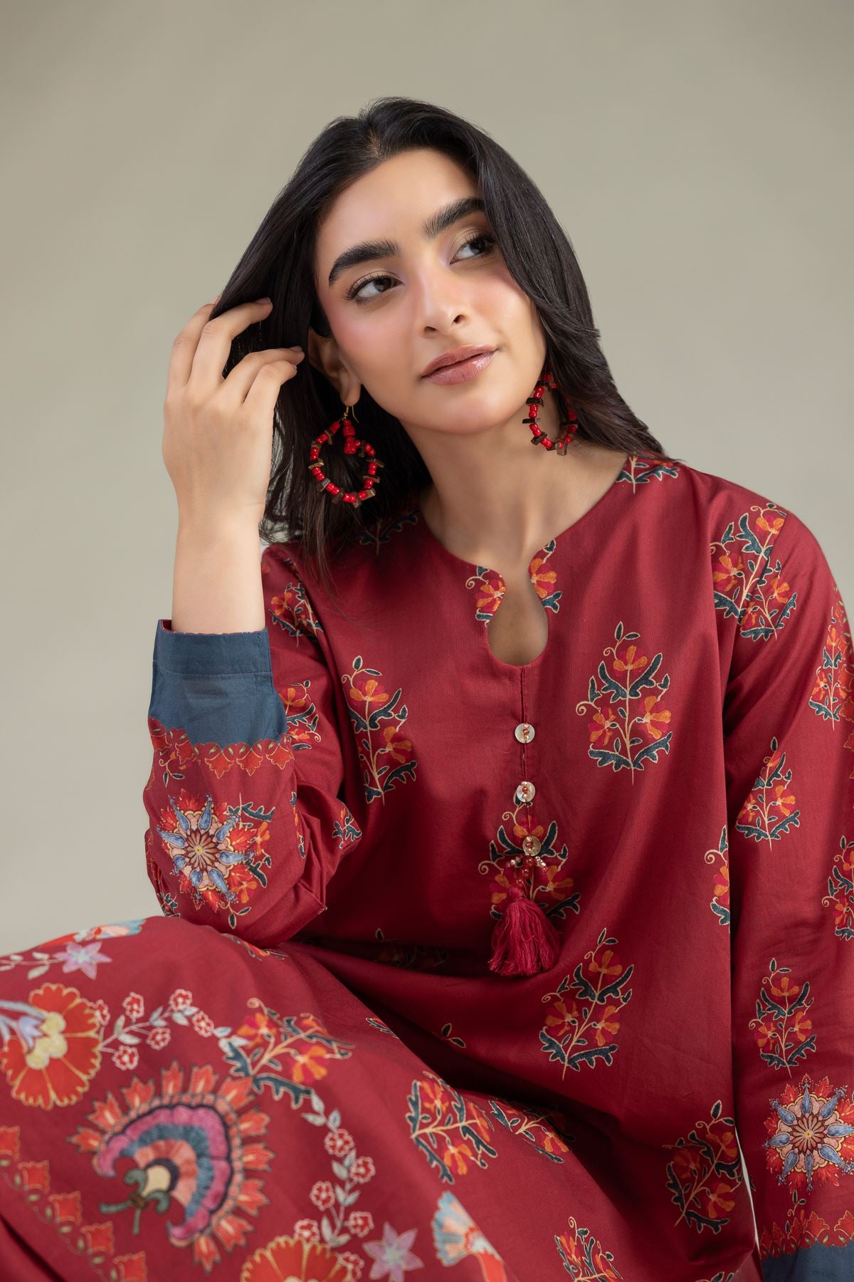 Floral Cambric Kurta