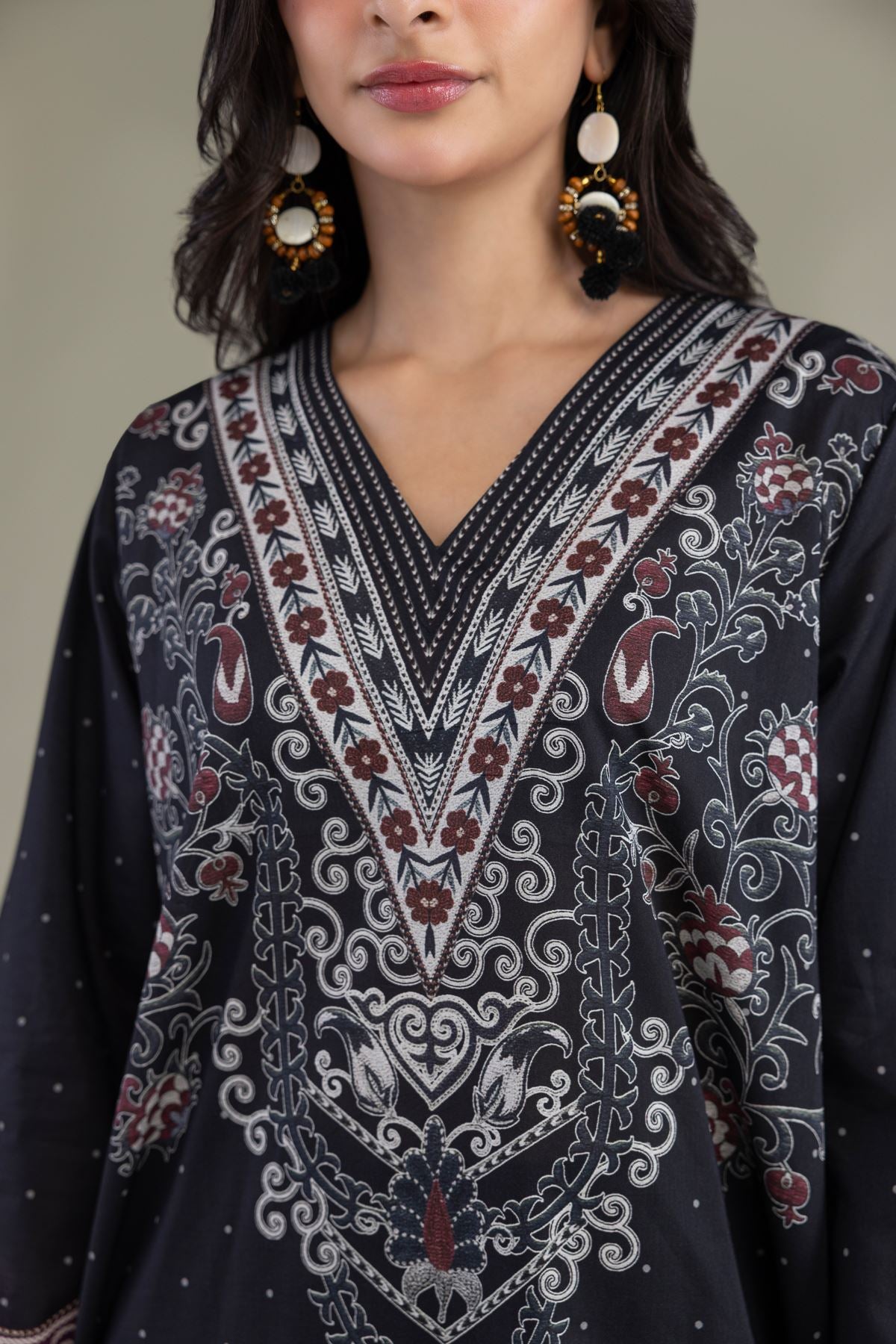 Cambric V-Neck Kurta