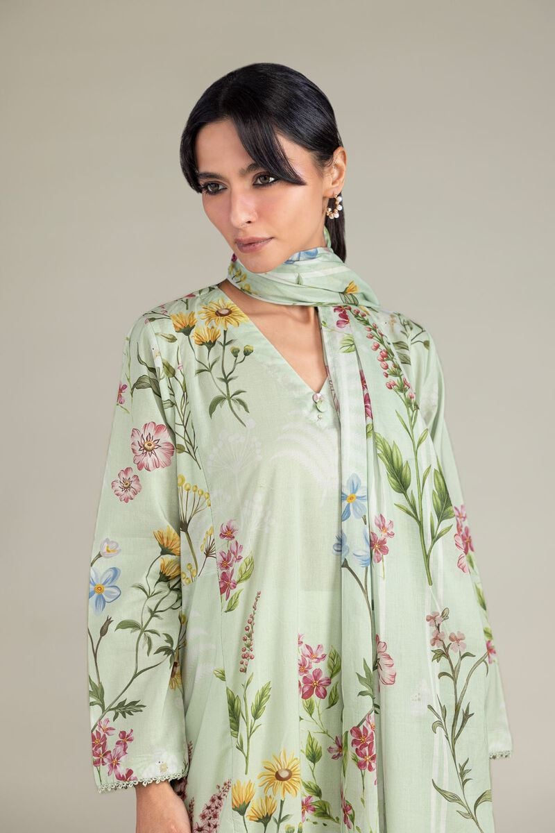 Floral Mint Dupatta