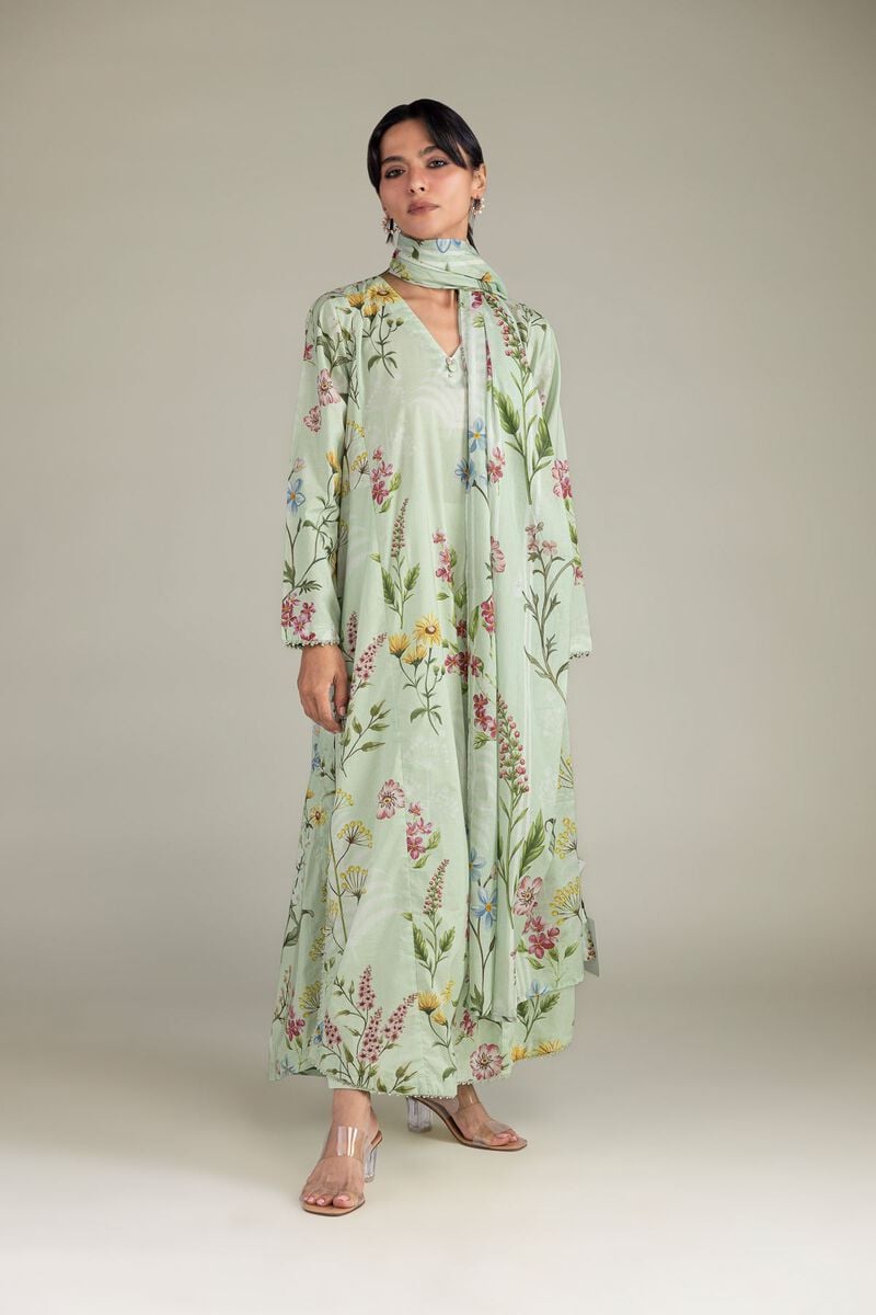 Floral Mint Dupatta