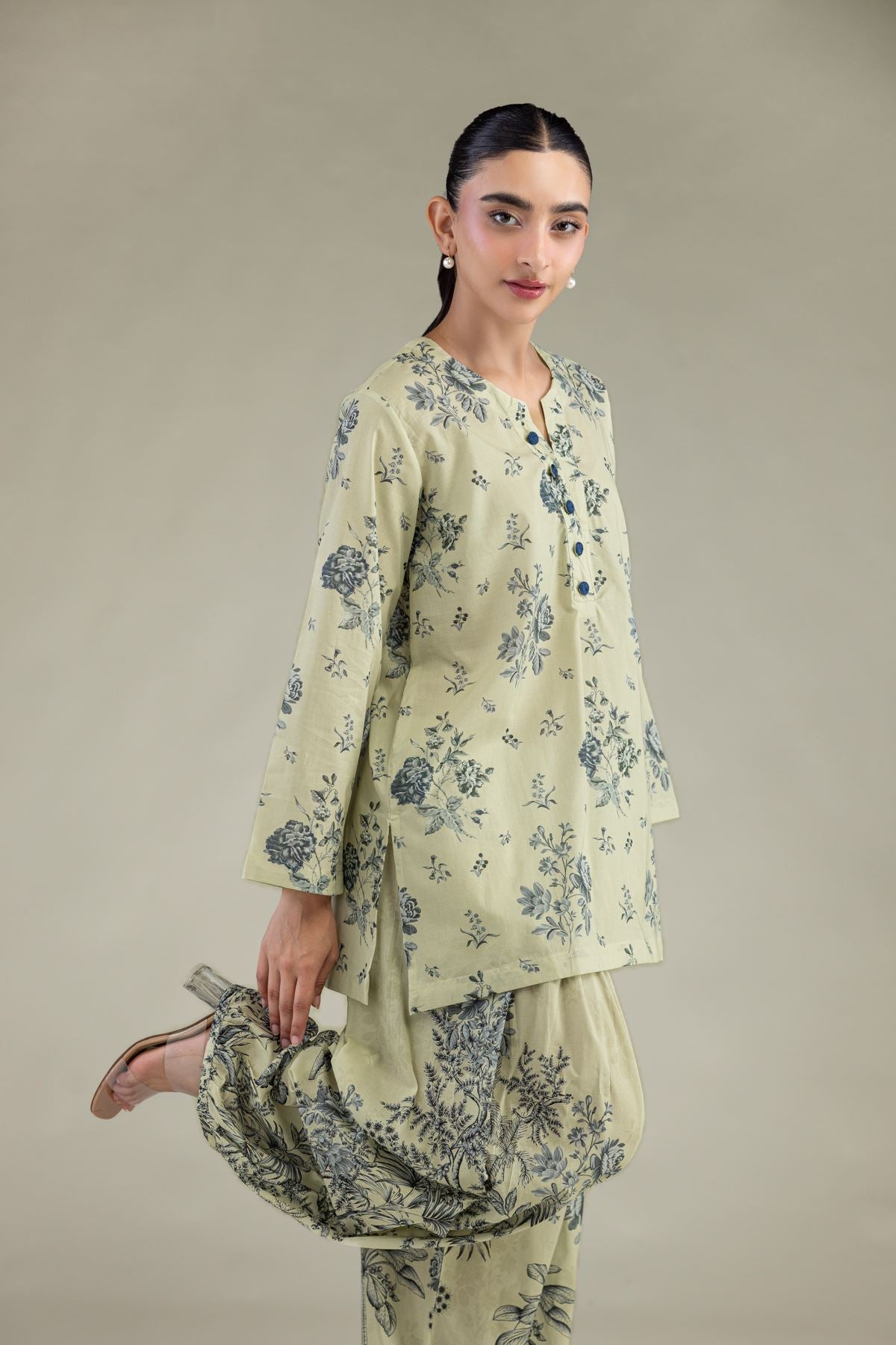 Floral Cambric Kurta
