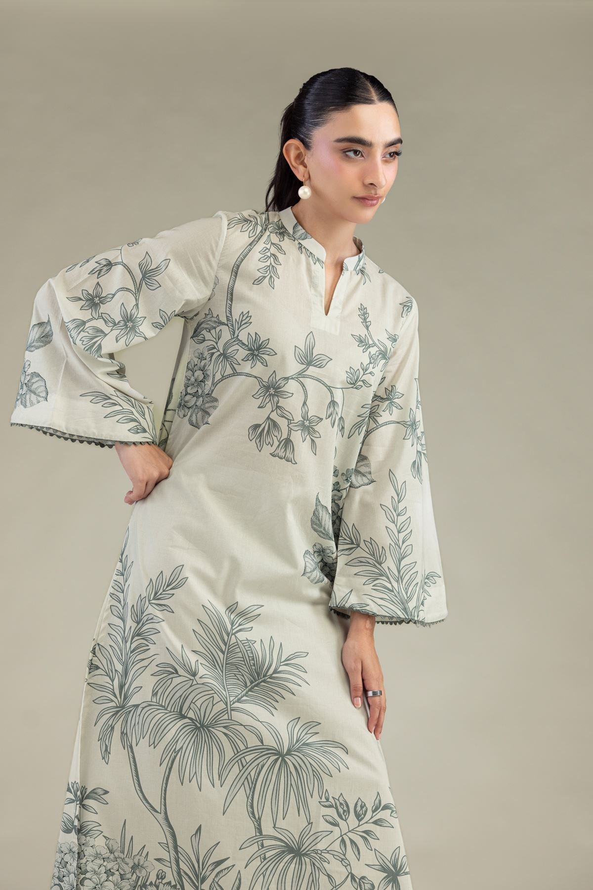 Floral Cambric Kurta