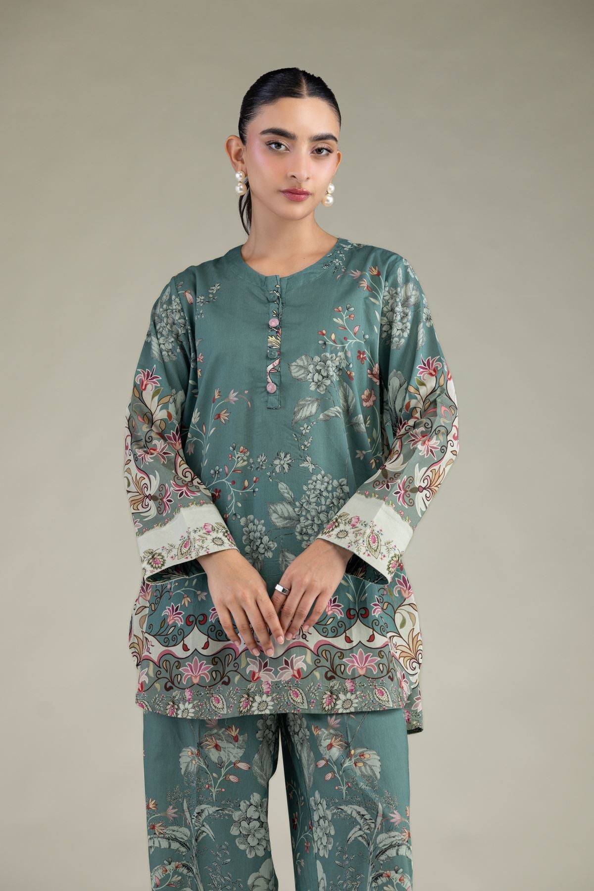 Floral Cambric Kurta