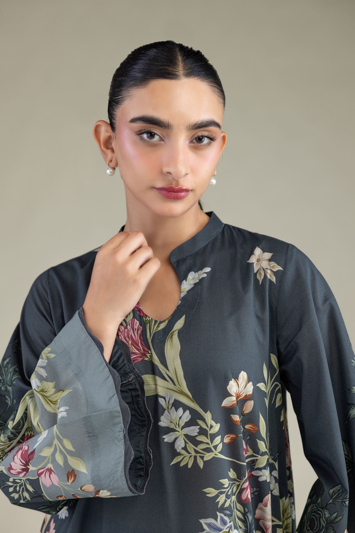 Floral Cambric Kurta