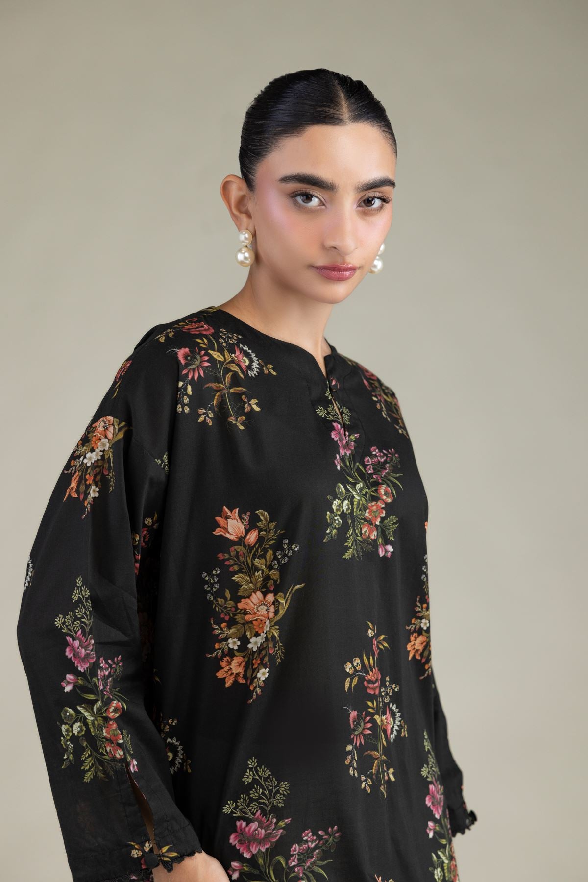 Black Cambric Kurta