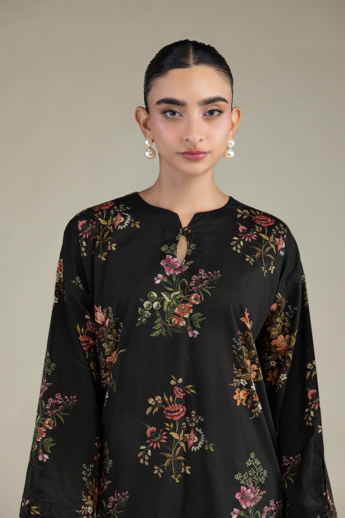 Black Cambric Kurta