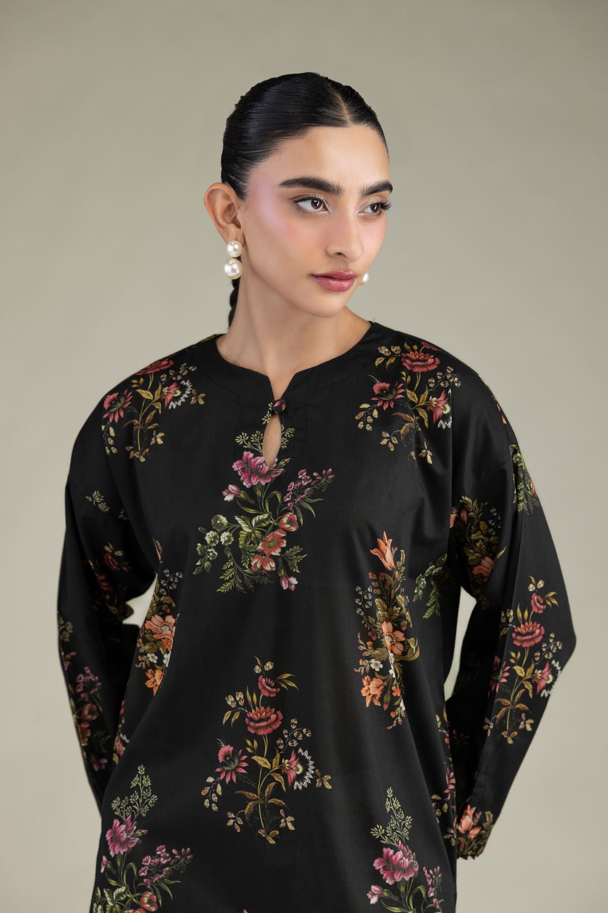 Black Cambric Kurta
