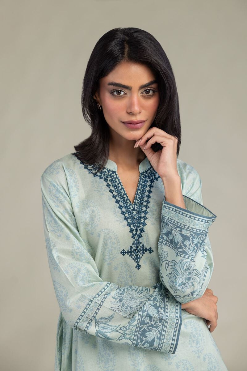 Blue V-Neck Kurta