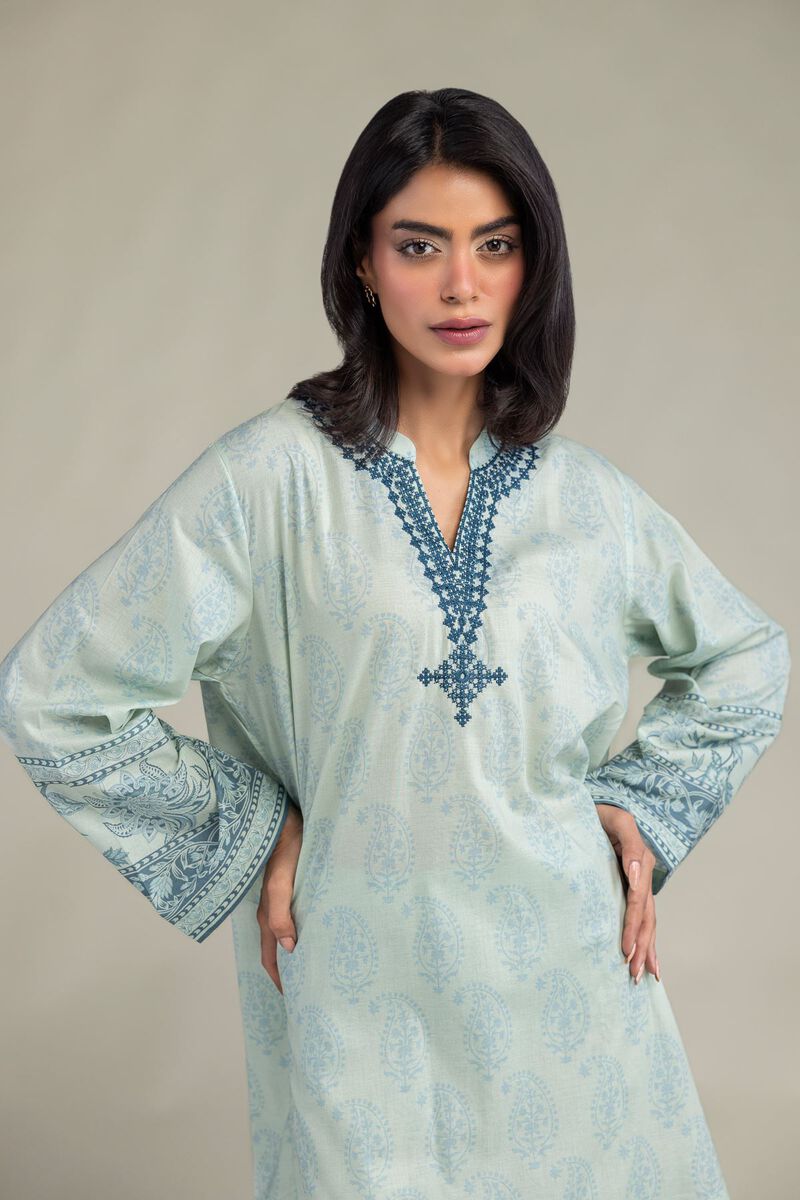 Blue V-Neck Kurta