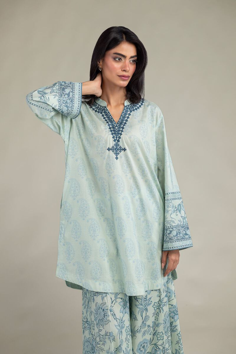 Blue V-Neck Kurta