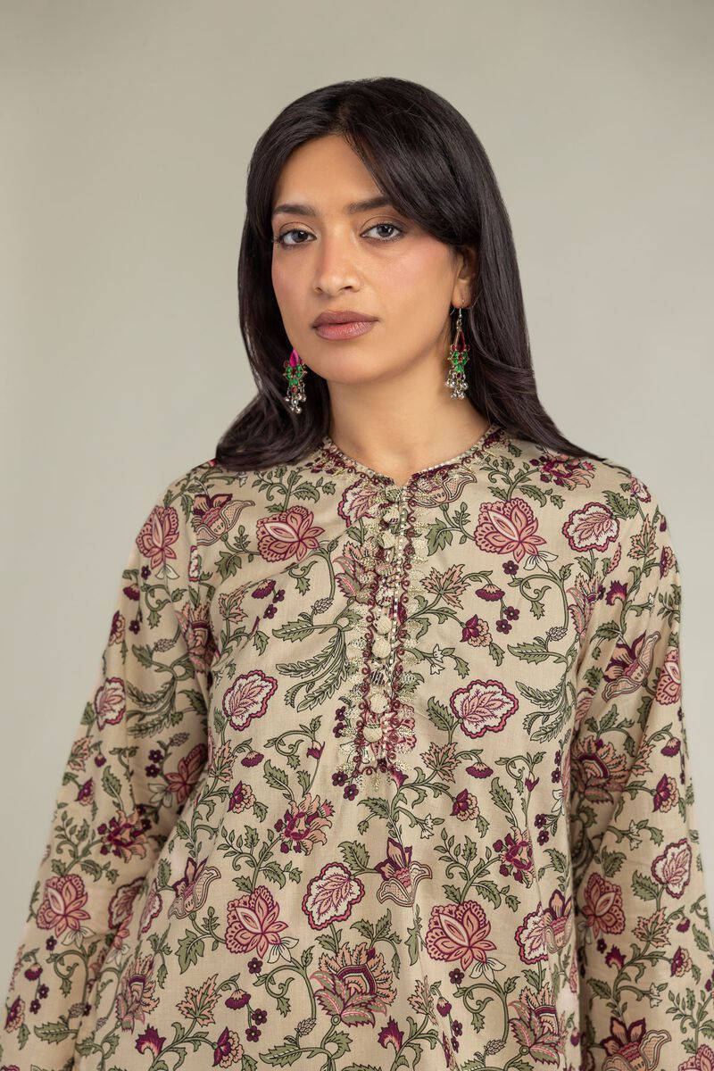 Floral Beige Kurta