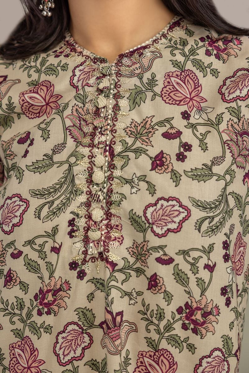 Floral Beige Kurta