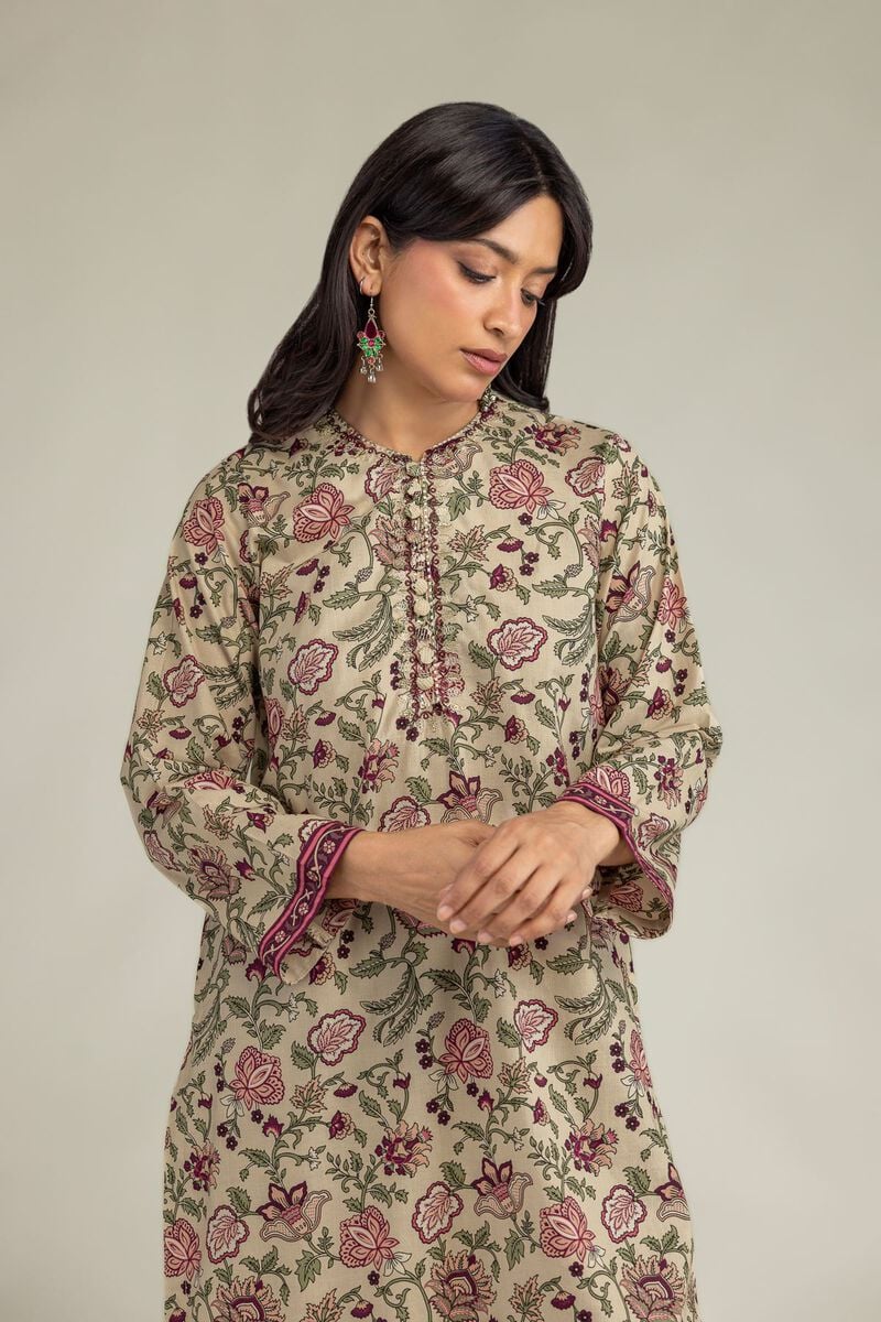 Floral Beige Kurta