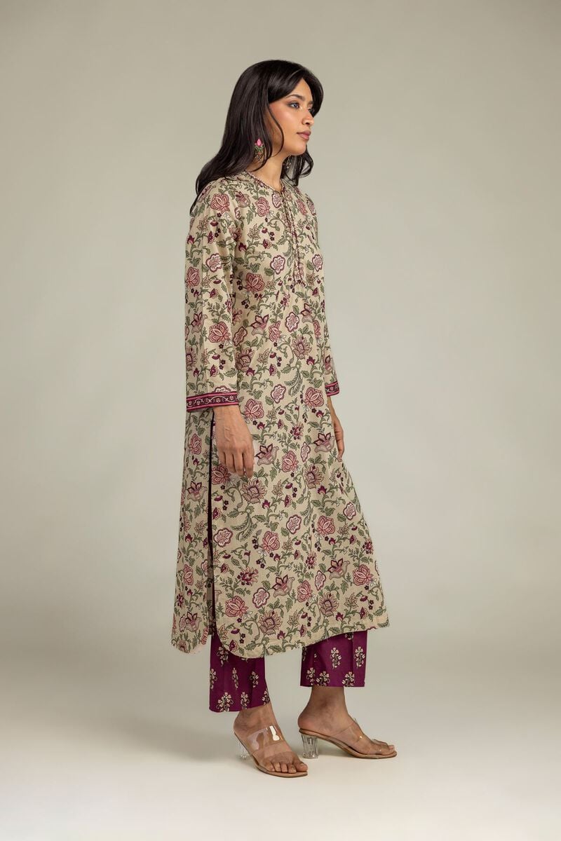 Floral Beige Kurta
